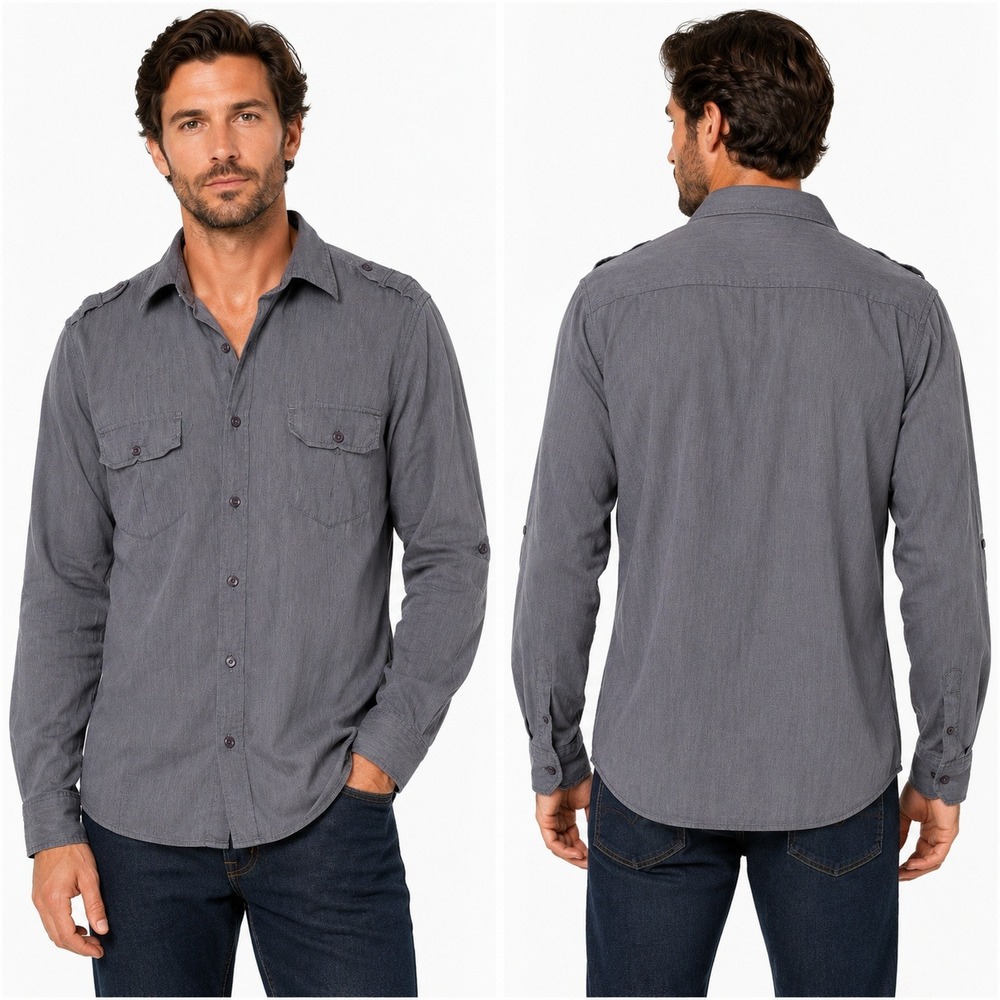 Twilight Indigo Chambray Shirt Mens XL‎ Pockets Button Up